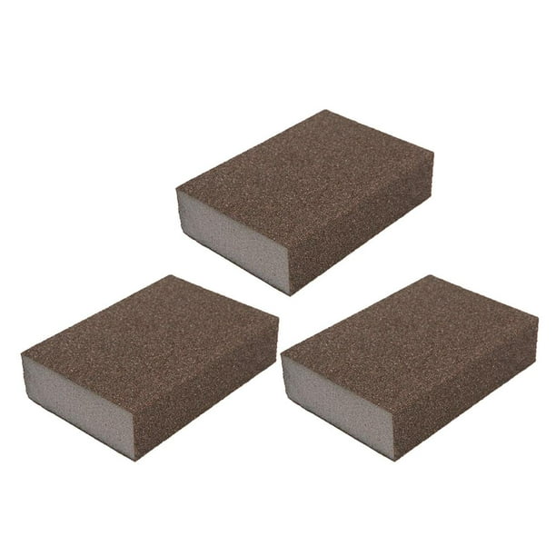 3x Abrasive Wet Dry Sanding Foam Sponge Blocks Pads Double Sided 60-600 Grit